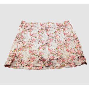 PGATour Womens Tropical Print Golf Skort XL White & Pink Stretchy Lightweight
